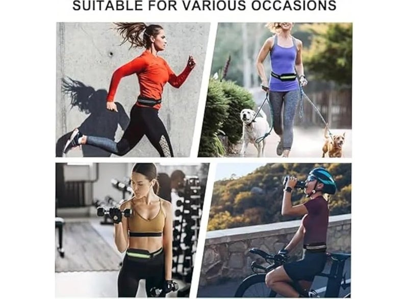 Slim Running Belt, Waist Pack for Women and Men, Mobile Phone Holder for Runners, Waist Belt for Exercise, Jogging, Hiking and Cycling, Money Belt and Running Equipment Accessories (Multi-Color-Grey) - Image 3