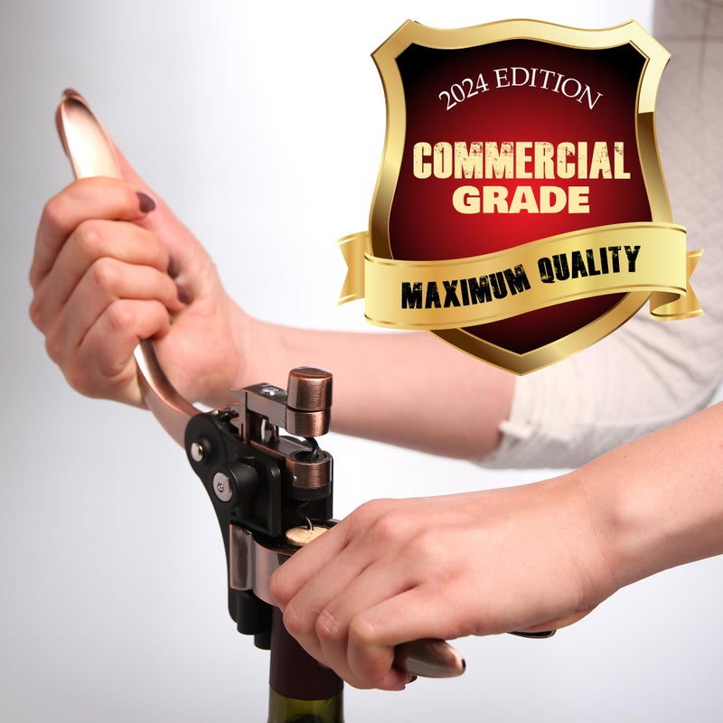 Luxiluxy Wine Bottle Opener Corkscrew Set â€“ Luxiluxy [2024 upgraded, does NOT break!] Including Foil Cutter, Bottle Stopper, Opener Stand and Extra Spiral - corkscrews wine opener set- wine opener kit - Image 2