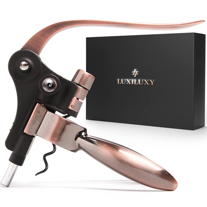 Luxiluxy Wine Bottle Opener Corkscrew Set â€“ Luxiluxy [2024 upgraded, does NOT break!] Including Foil Cutter, Bottle Stopper, Opener Stand and Extra Spiral - corkscrews wine opener set- wine opener kit - Image 1