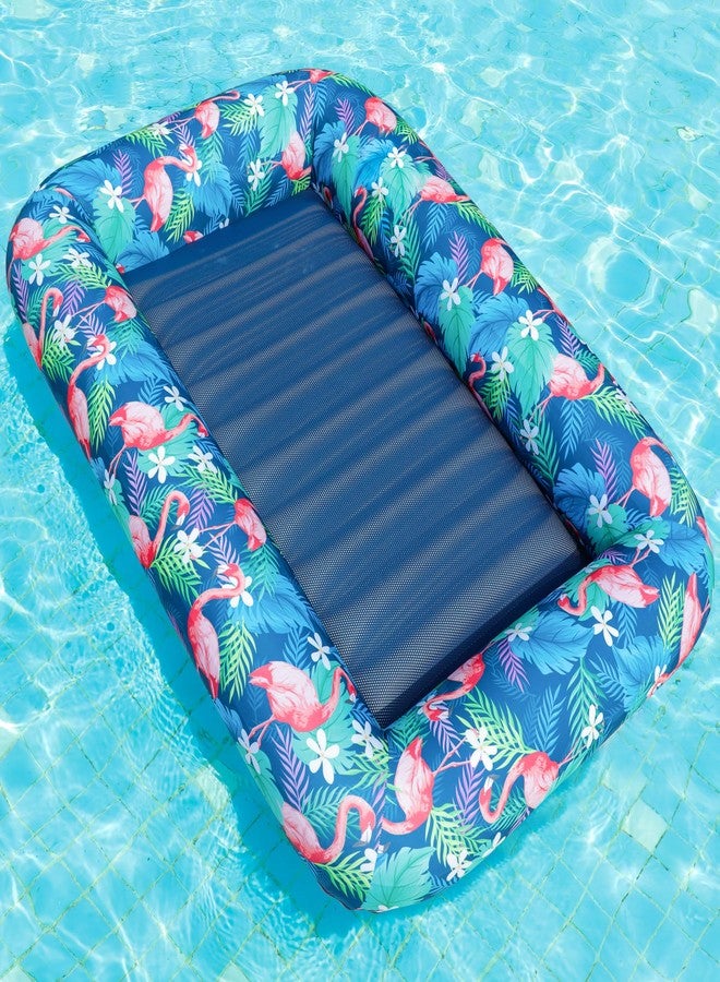 FindUWill Oversized Pool Float Lounger for Adults - 72"x49" Extra Large Heavy Duty Pool Floats, Soft Fabric Covered Pool Rafts for Backyard, Lake & Beach (Flamingo) - Image 5