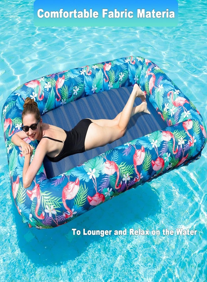 FindUWill Oversized Pool Float Lounger for Adults - 72"x49" Extra Large Heavy Duty Pool Floats, Soft Fabric Covered Pool Rafts for Backyard, Lake & Beach (Flamingo) - Image 4