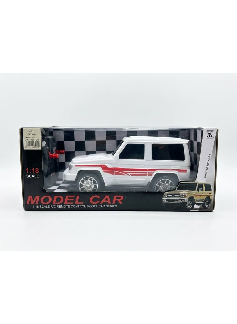 1:18 Scale Remote Control SUV Toy Car (White) – Electric R/C Model  Off-Road Vehicle with Controller for Kids Aged 3+