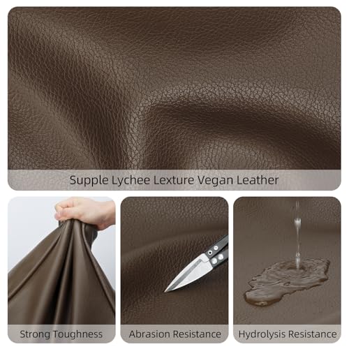 KKXIU Tote Bag for Women Vegan Leather Shoulder Purse Large Capacity Travel Bag - Khaki - Image 3