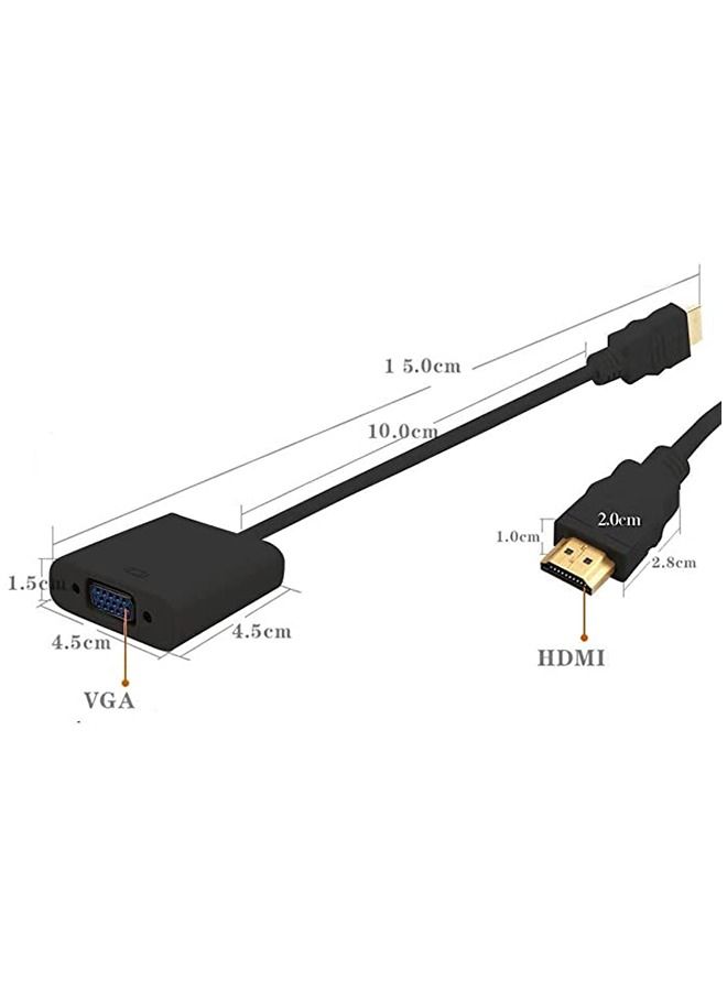 أوميوين محول كابل HDMI إلى VGA باللون الأسود - Image 4