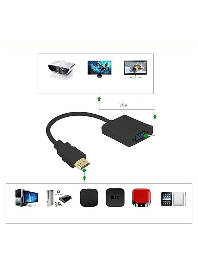أوميوين محول كابل HDMI إلى VGA باللون الأسود - Image 3