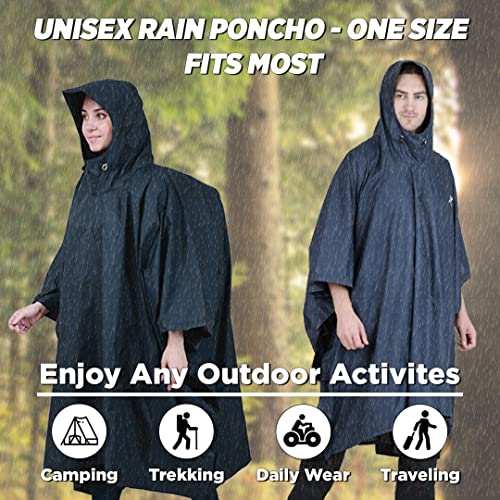 ROCKSPORT Unisex Hooded Rain Poncho for Adult,Waterproof, lightweight,Reusable& Packable, One Size Fits Most, Free Size(Maroon) - Image 5