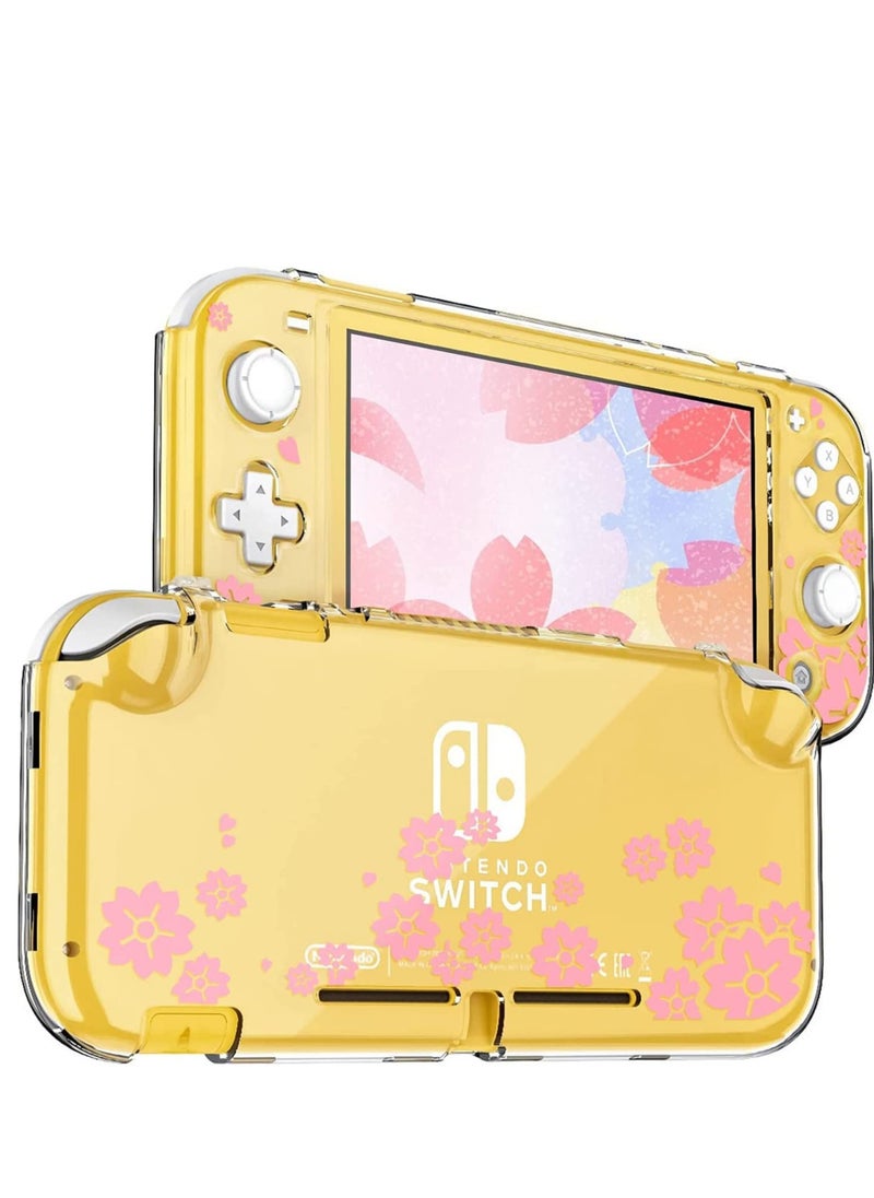 SYOSI - Protective Case for Switch Lite Clear Hard PC Cover Split Design Shockproof Anti-Scratch Shell Accessories for Joycon Controller with ShockAbsorption Pink Sakura - Image 1