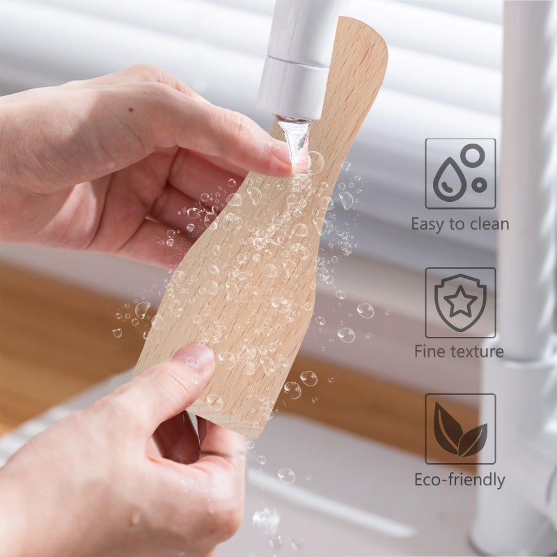 12 Pieces Wooden Kitchen Utensil Set With Spatula Butter Cream Scraper Heat Resistant Baking And Grilling Tools - Image 5