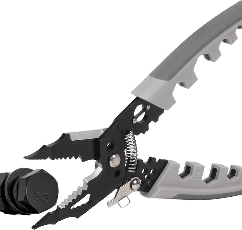 MySouqEg - Store - (1pcs) - Obedient 28-IN-1 Wire Stripper and Cutter Multifunctional Tool Chromium Vanadium Steel Cutting Crimping for Electrician, Stainless Puller Plier (19 cm / 7.5 in) - Image 1