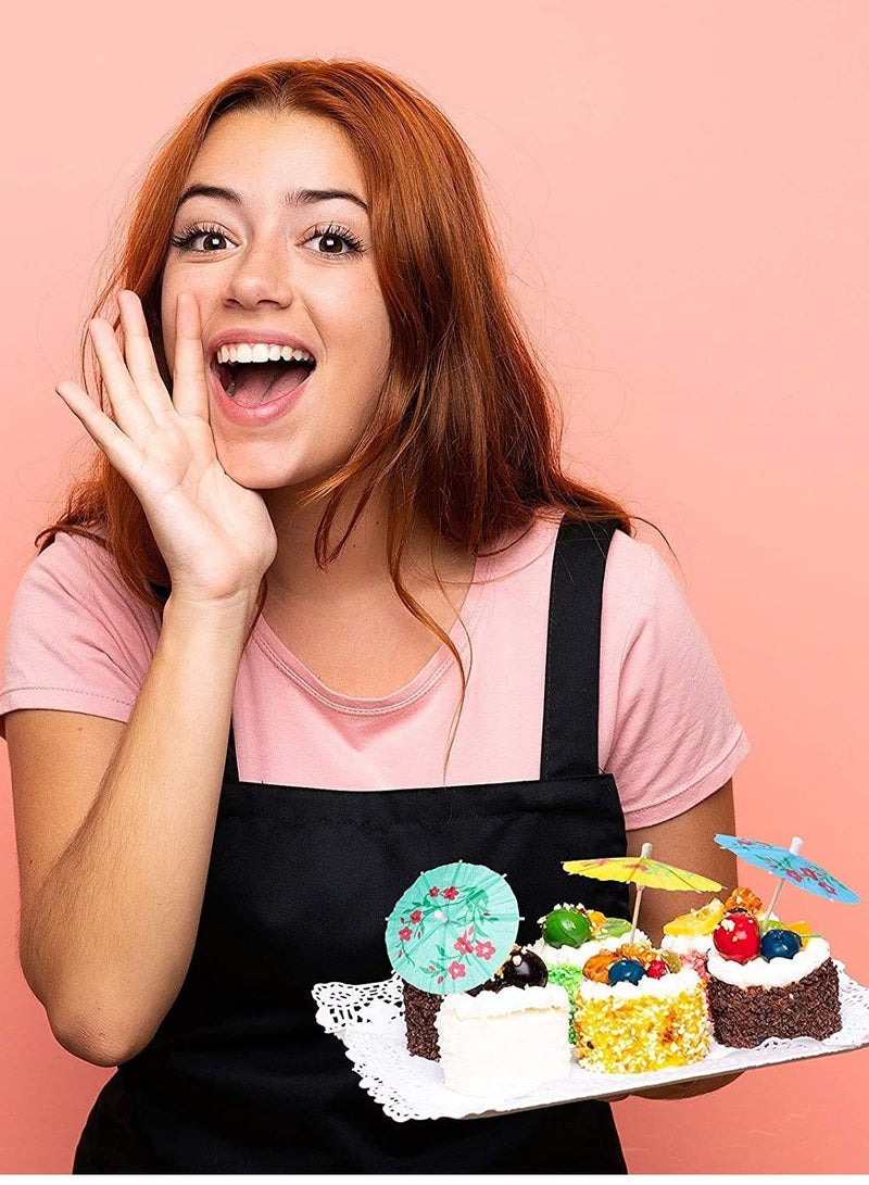 SYOSI Drink Paper Umbrellas, Fruits Dessert Toothpicks Tropical Color Cupcake Topper for Tropical Summer Pool Wedding Beach Baby Birthday Party Decoration Supplies (140 Pcs) - Image 2