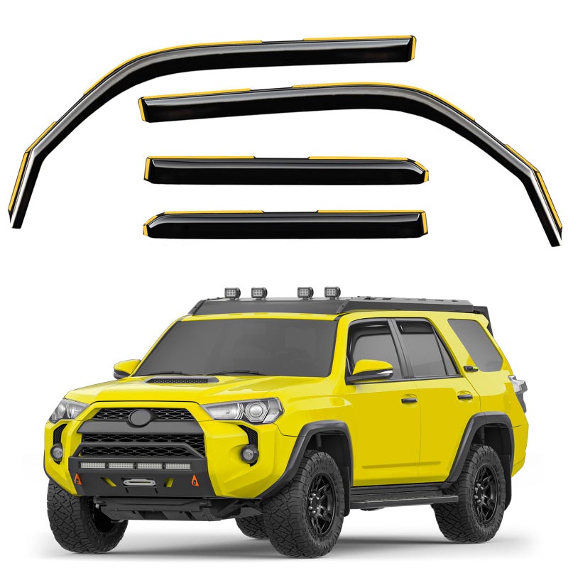 Deejecsun in-Channel Window Rain Guards Fit for Toyota 4Runner 2010-2024 Extra Durable Window Deflectors Vent Visors Vent Shades Window Visors Rain Guard Exterior Car Accessories - 4 pcs - Image 1
