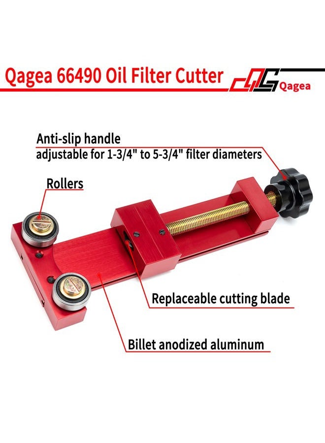 Qagea 66490 Oil Filter Cutter, Oil Filter Cutting Tool for Filter Cutting Range 1-3/4" to 5-3/4" - Image 2