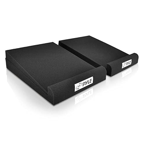 Pyle Sound Dampening Speaker Riser Foam - Audio Acoustic Noise Isolation Platform Pads Recoil Stabilizer For Studio Monitor, Subwoofer, Loud Speakers - Pyle PSI03 - Pack of 2,Black - Image 1