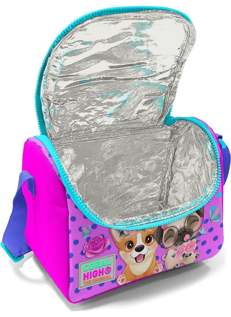 CORAL HIGH - Kids Pink Dog Patterned Thermo Lunchbox 11750 - Image 1