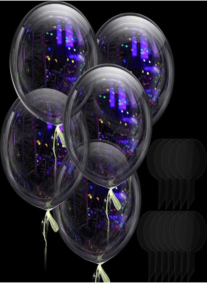 Sumind - 12 Pieces Jumbo Bobo Balloons Clear Round Balloons Reusable Transparent Bubble Plastic Balloons for Wedding Birthday Halloween Christmas Party Decoration (15.75 Inches) - Image 1
