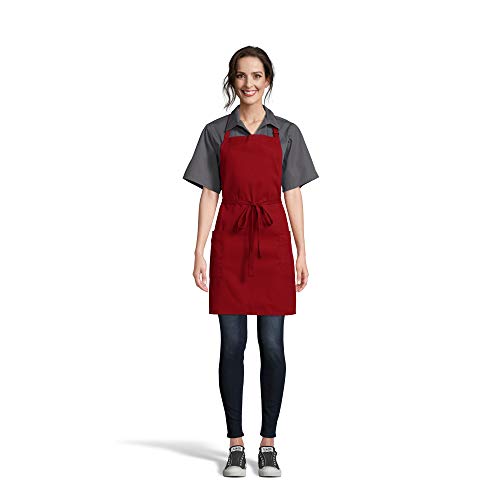 Uncommon Threads Adjustable Two Patch-Pocket Bib Apron, Red, One Size 3016-1900 - Image 3