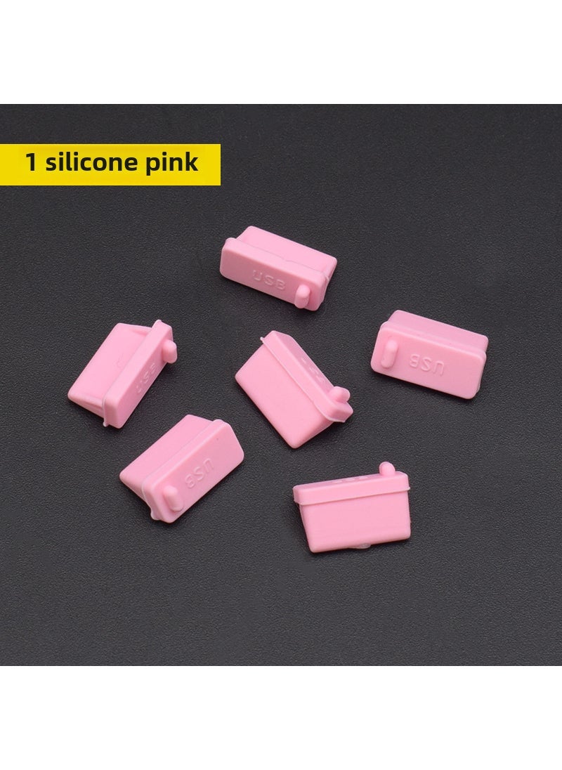 Silicone USB Dust Cover Plugs for PC Motherboards Pink 