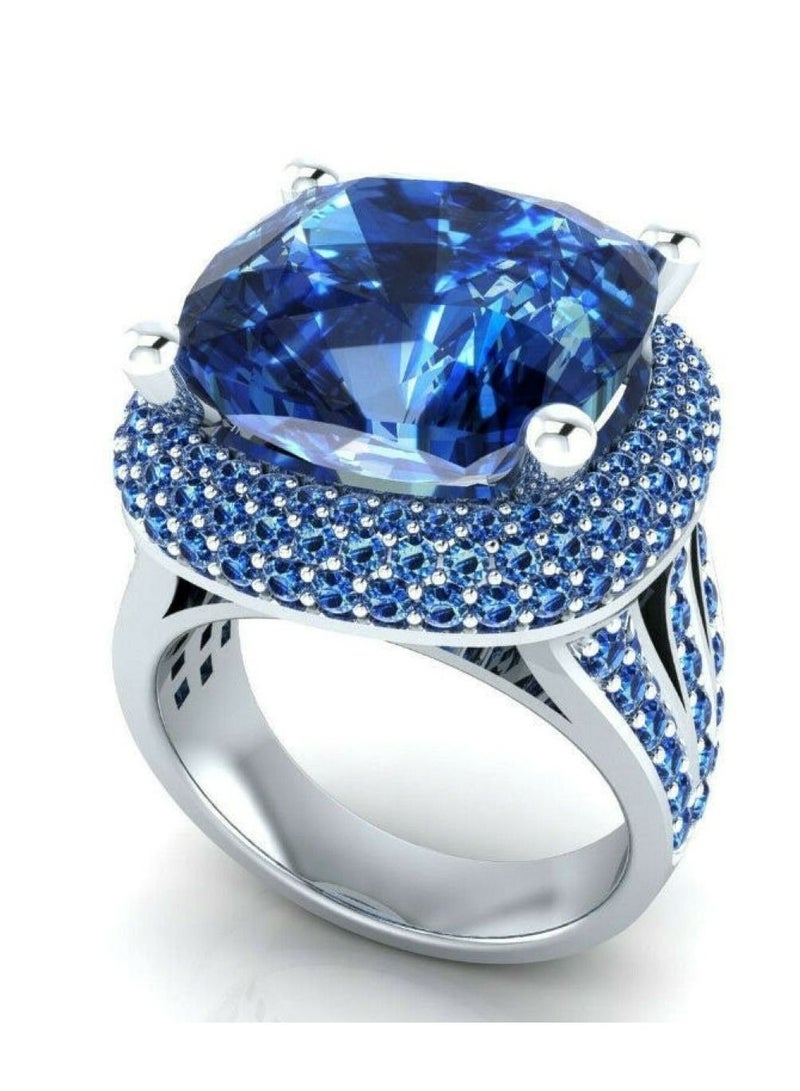 استراتيجية خاتم مرصع بالزركونيا من الفولاذ الإسترليني مع تلوين ذهبي - Image 4