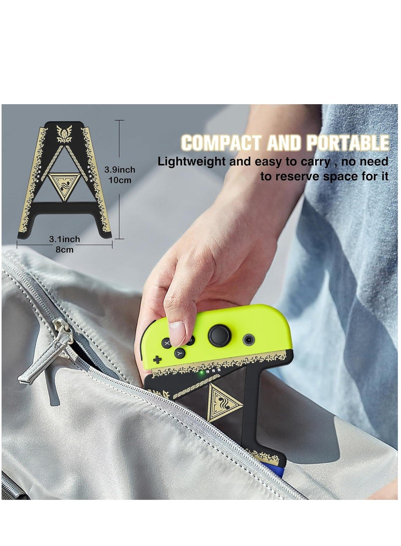 SYOSI Speed Charging Grip for Switch Switch OLED Portable Gaming Comfort Grip Handle Joystick Remote Controllers V-Shaped Anti-Slip Handle Accessories Black Kingdom Gold Trim - Image 4