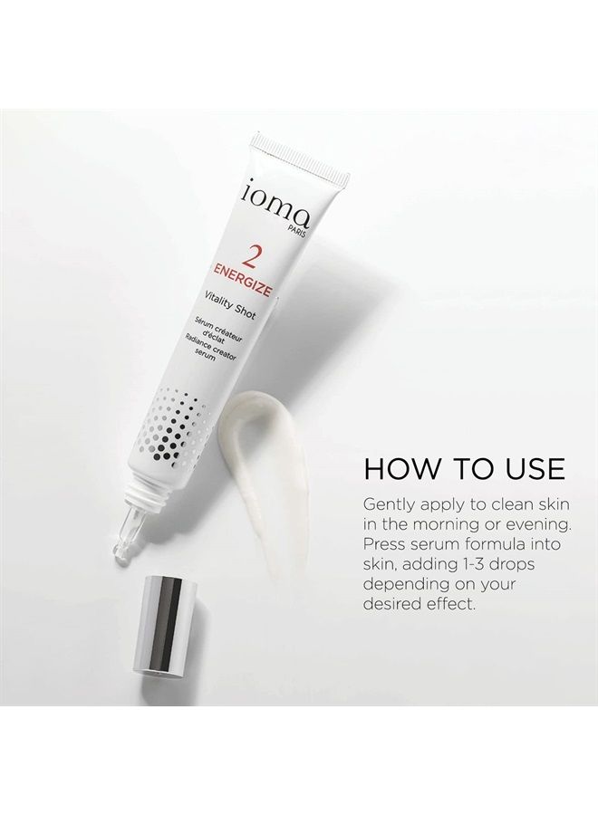 IOMA Paris - ENERGIZE Vitality Shot - Vitamin C, E and B3, Enriched Face Serum, Renews Radiance in Your Skin, (30 ml)  - Image 4