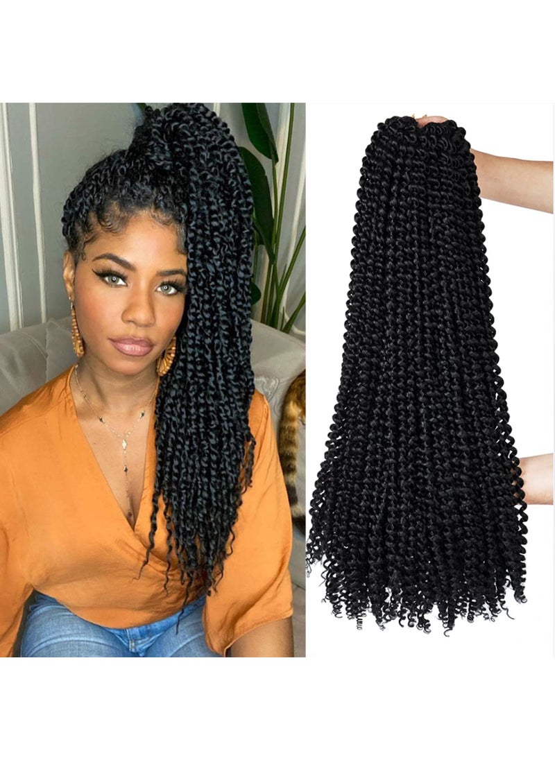 ShowCoco ShowCoco Passion Twist Hair 22 Inch Water Wave Crochet Hair 6 Packs Passion Twists Braiding Hair Long Bohemian Synthetic Hair Passion Twist Hair Extensions22inch 1B 