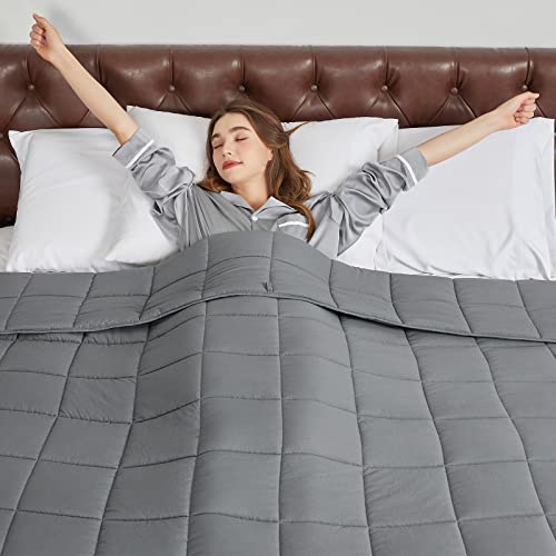 CYMULA Weighted Blanket for Adults (15lbs 48"x72" Twin Size) - Cooling Breathable Heavy Blankets for Summer Winter - Ultra Microfiber Soft Comfort Throw with Glass Beads - Gifts for Men/Women - Image 3