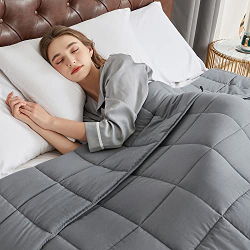 CYMULA Weighted Blanket for Adults (15lbs 48"x72" Twin Size) - Cooling Breathable Heavy Blankets for Summer Winter - Ultra Microfiber Soft Comfort Throw with Glass Beads - Gifts for Men/Women - Image 1