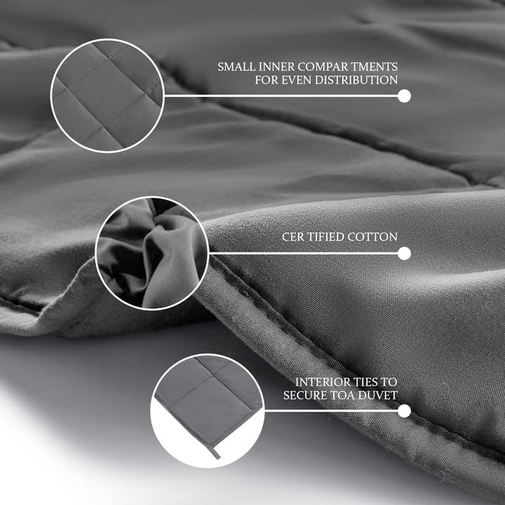 CYMULA Weighted Blanket for Adults (15lbs 48"x72" Twin Size) - Cooling Breathable Heavy Blankets for Summer Winter - Ultra Microfiber Soft Comfort Throw with Glass Beads - Gifts for Men/Women - Image 5