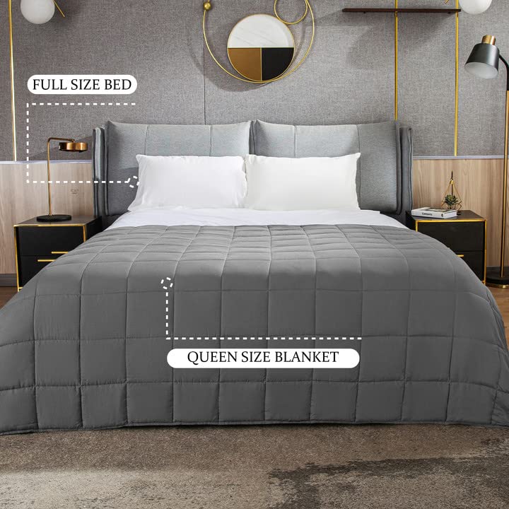 CYMULA Weighted Blanket for Adults (15lbs 48"x72" Twin Size) - Cooling Breathable Heavy Blankets for Summer Winter - Ultra Microfiber Soft Comfort Throw with Glass Beads - Gifts for Men/Women - Image 4