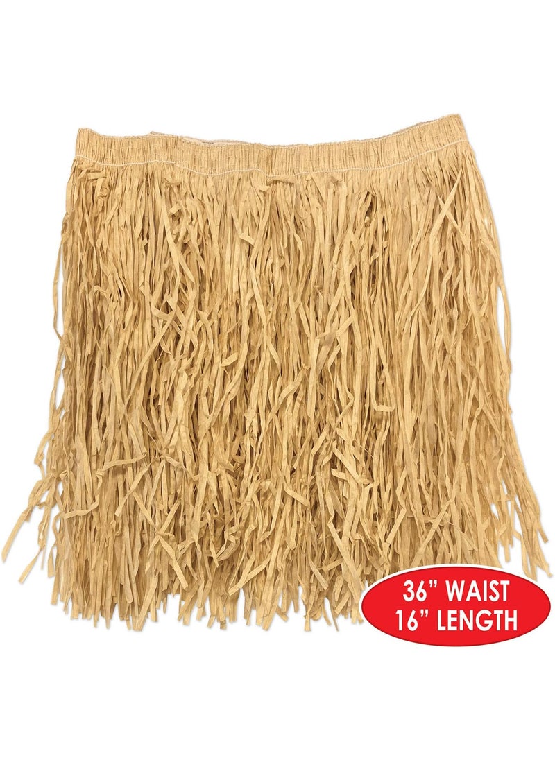 Beistle Beistle 2Pack Adult Mini Hula Skirts Hawaiian Costume Accessories  Tropical Theme Outfit Mini Paper Luau Grass Attire for Parties 36 W x 16 L  - Image 4