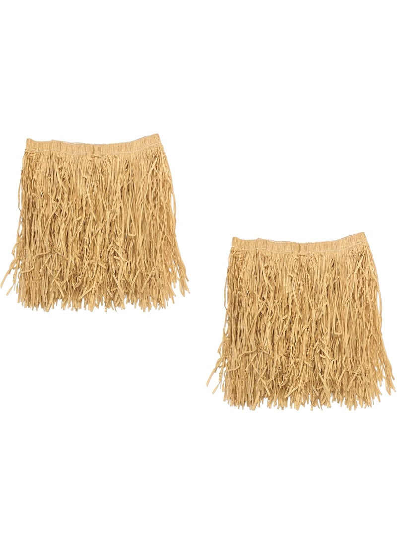 Beistle Beistle 2Pack Adult Mini Hula Skirts Hawaiian Costume Accessories  Tropical Theme Outfit Mini Paper Luau Grass Attire for Parties 36 W x 16 L  - Image 1