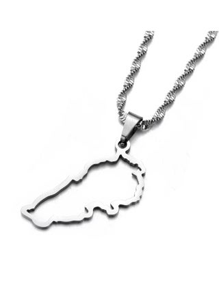 Lebanon Map Necklace  – Lebanese Inspired Pendant - Map Outline Design - Silver - pzsku/Z742FD39D4E2F4BEC5F52Z/45/_/1727511889/7ebced28-39a1-4a70-8584-3f25ac8a45ea