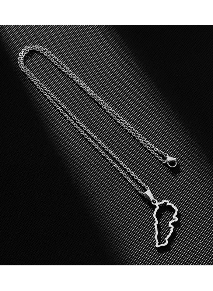 Lebanon Map Necklace  – Lebanese Inspired Pendant - Map Outline Design - Silver