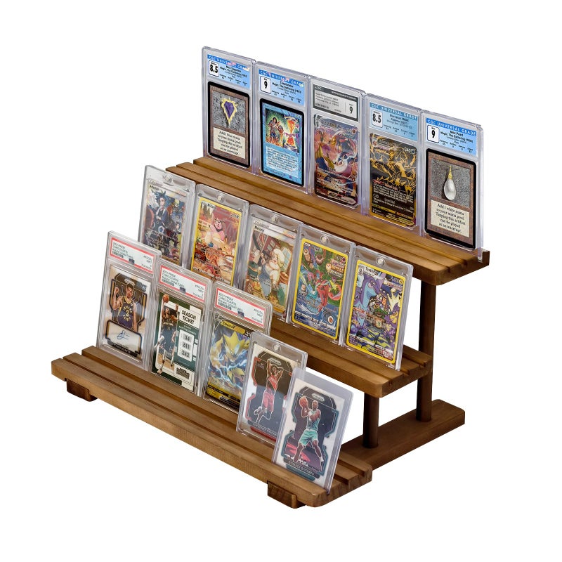 AAiphuwew Graded Card Slab Display 3 Tiers Trading Sport Card Display Stand Compatible with PSA CGC BGS Slabs - Image 2