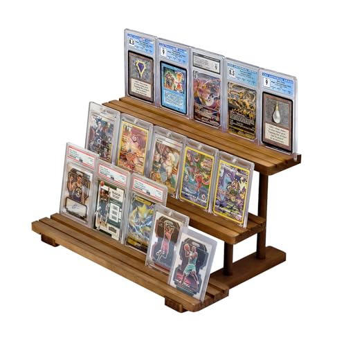 AAiphuwew Graded Card Slab Display 3 Tiers Trading Sport Card Display Stand Compatible with PSA CGC BGS Slabs - Image 1