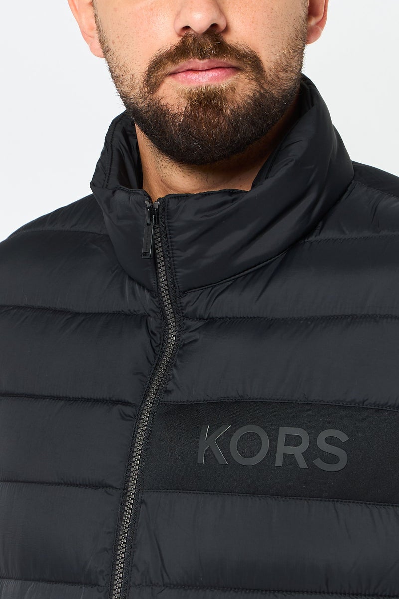 Michael Kors Men Brand Logo Jacket Vest, Black - Image 3