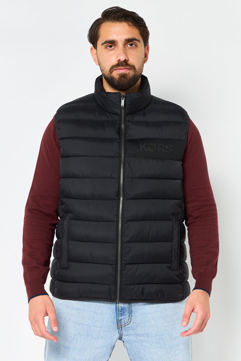 Michael Kors Men Brand Logo Jacket Vest, Black - Image 1
