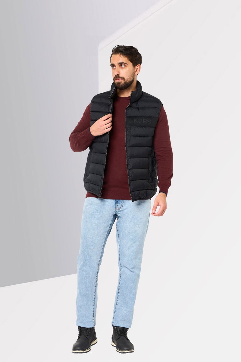 Michael Kors Men Brand Logo Jacket Vest, Black - Image 2