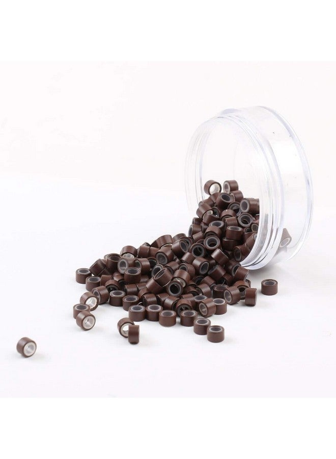 BHF 200Pcs Beads Silicone Aluminium Micro Nano Rings 5.0X3.0X3.0 Mm Lined For I Tip/Nano Hair Extensions Tool Beads (Brown Color) - Image 5