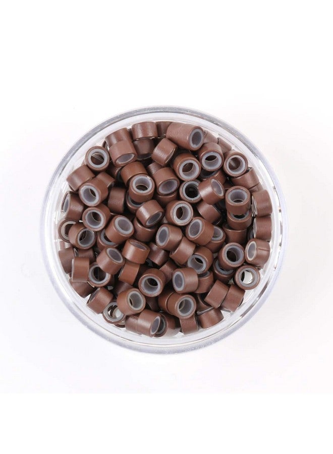 BHF 200Pcs Beads Silicone Aluminium Micro Nano Rings 5.0X3.0X3.0 Mm Lined For I Tip/Nano Hair Extensions Tool Beads (Brown Color) - Image 4