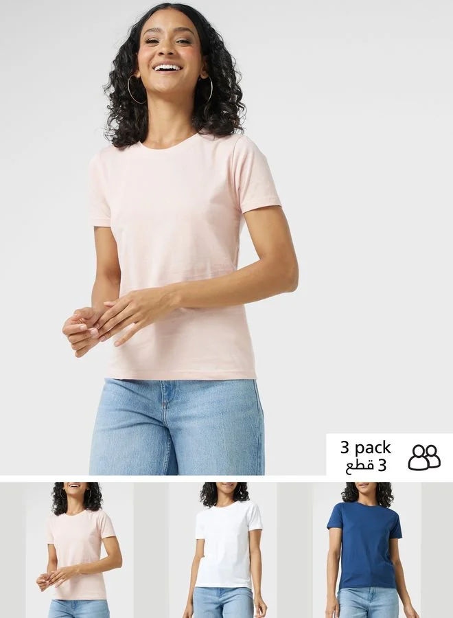 Ginger Basics 3 Pack Essential Crew Neck T-Shirt