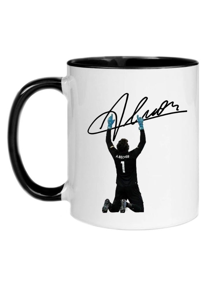 إم إي سي كوب قهوة مطبوع عليه صورة لاعب كرة قدم، 11 أونصة، بمقبض أسود - Image 1