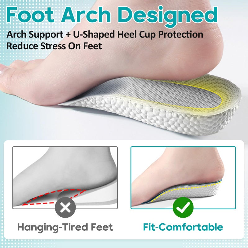 Sagry Brandone Insoles - Orthopedic High Pads 1.0 - Height Increase Insoles - Arch Support Insoles for Plantar Fasciitis, Flat Feet, Over-Pronation, Achilles Tendonitis, Foot Pain Relief (Gray, 1.0Inch) - Image 3
