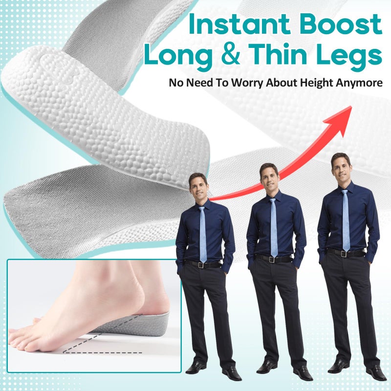 Sagry Brandone Insoles - Orthopedic High Pads 1.0 - Height Increase Insoles - Arch Support Insoles for Plantar Fasciitis, Flat Feet, Over-Pronation, Achilles Tendonitis, Foot Pain Relief (Gray, 1.0Inch) - Image 4