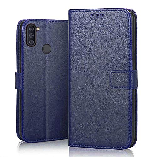 SHINESTAR Samsung Galaxy M11 Flip Back Cover | PU Leather Flip Cover Wallet Case with TPU Silicone Back Case Cover for Samsung Galaxy M11 - (Ultimate Blue) - Image 1