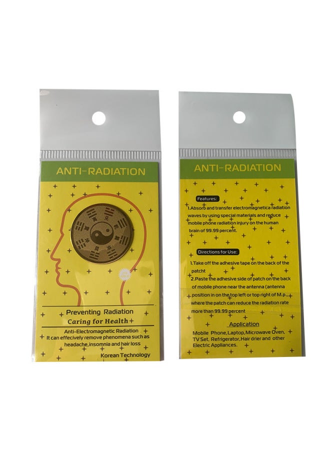 Manufacturers Supply 24k Gossip Radiation Mobile Phone Stickers Metal Anion Energy Stickers OEM Customization-Color:Packing 3: Yellow Cardboard - Image 5