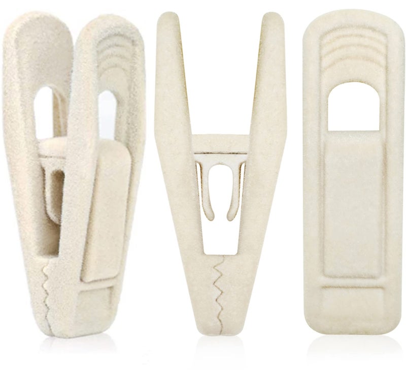 Tofiigrem Velvet Hanger Clips For Velvet Hangers - 20 Pcs Beige Non-Slip Velvet Clip For Pants Suit Skirt Hanger  Strong Velvet Clips Fit For Ivory Velvet Hangers - Image 1