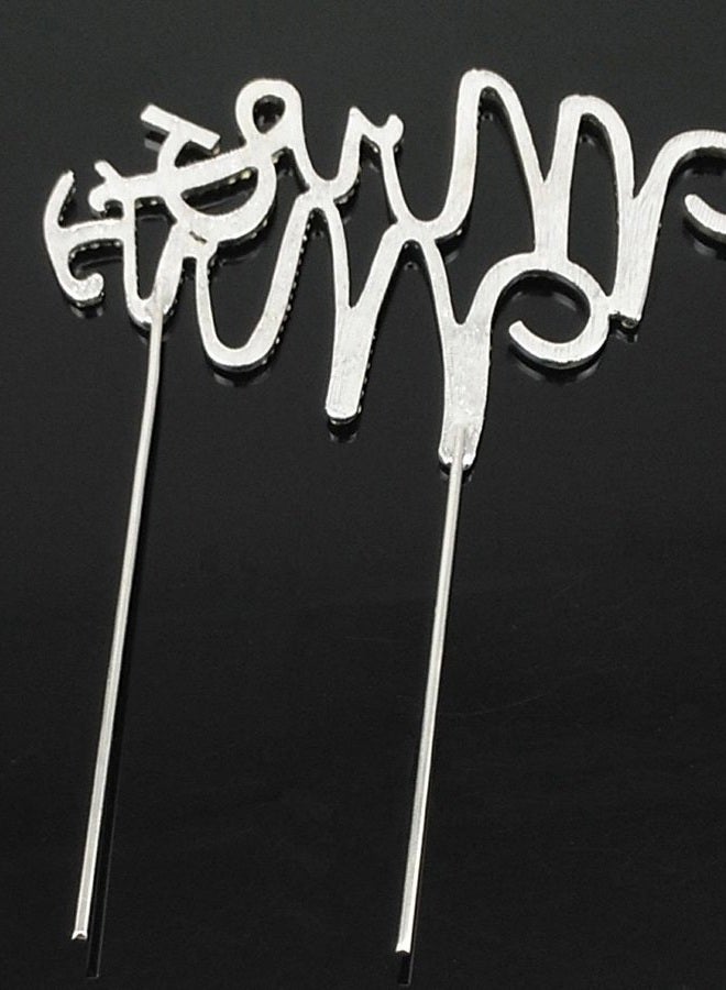 Yueton تاج كعكة كريستالي مزين بالأحجار اللامعة مونوغرام زفاف السيد والسيدة، تزيين كعكة - Image 4