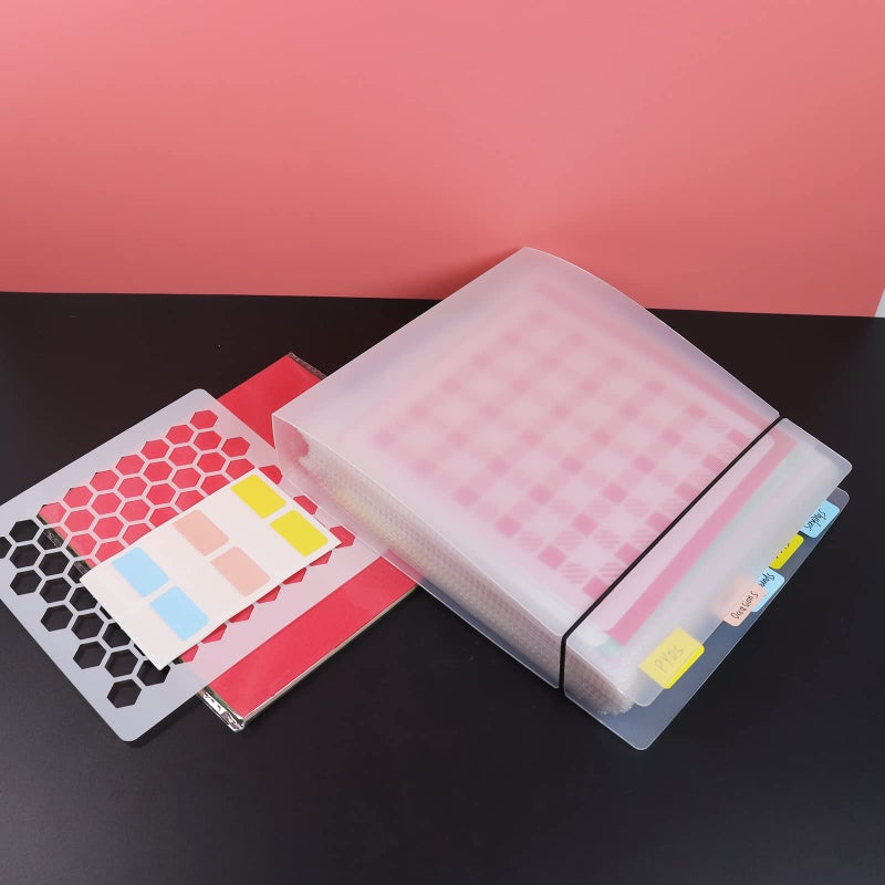NEGEMEL Cookie Stencil Storage Binder Die Cut And Stamp Storage Folder Baking Stencil Organizer Scrapbooking Cutting Dies Stencil Storage Book Collections Case Organizer (8Pockets x 30Pages) - Image 4