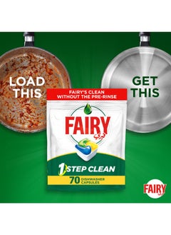 Fairy 1 Step Clean Automatic Dishwasher Tablets Lemon Scent  - Image 2